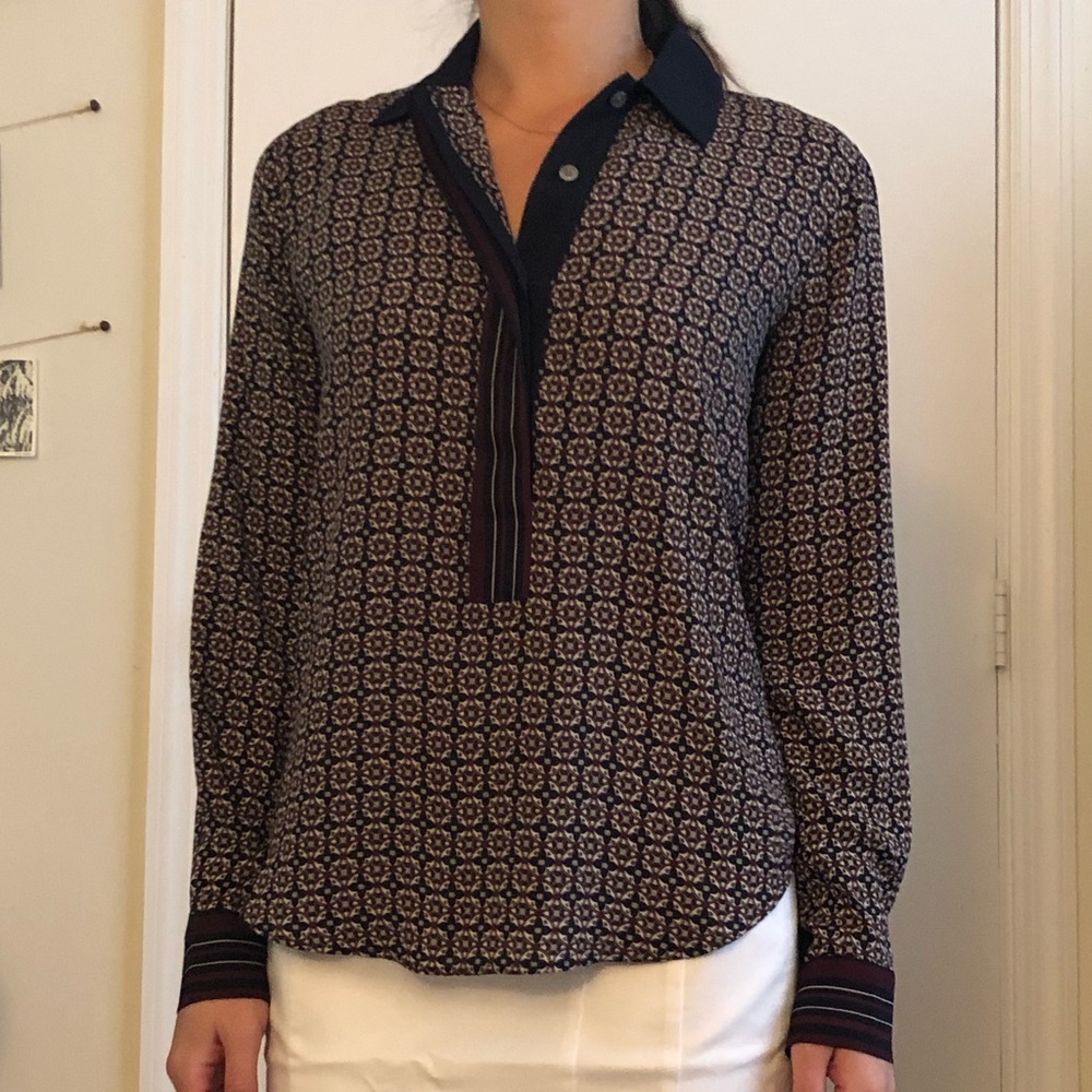 LOFT mosaic stripe blouse